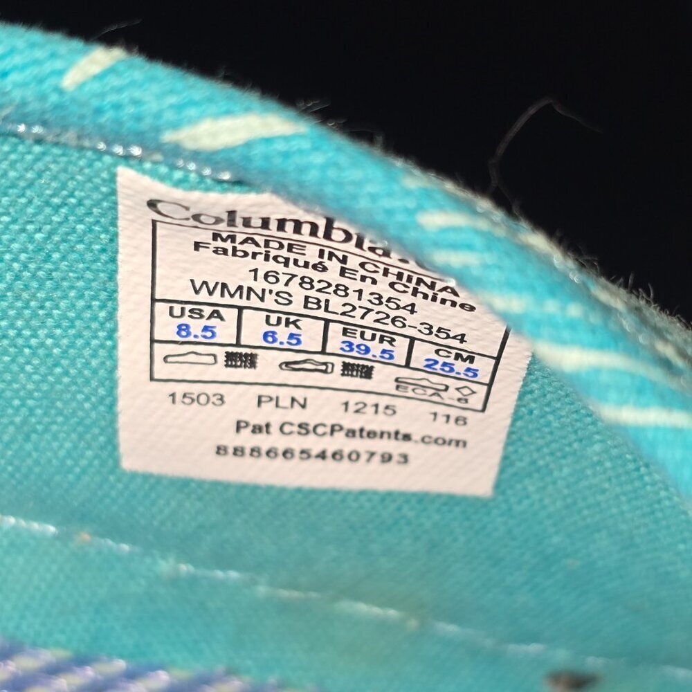 COLUMBIA PFG VULC N VENT BETTIE LOAFERS FLATS BOAT SHOES BLUE CANVAS WOMENS 8.5 - Picture 6 of 8